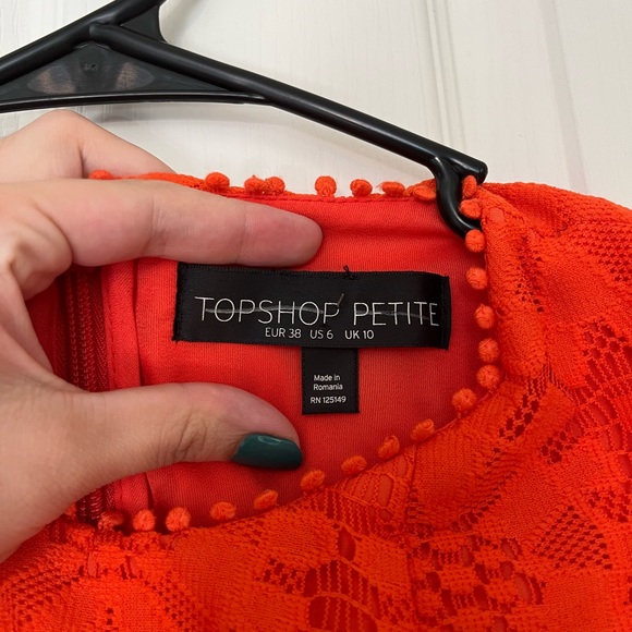 Topshop petite orange lace dress - Picture 3 of 5